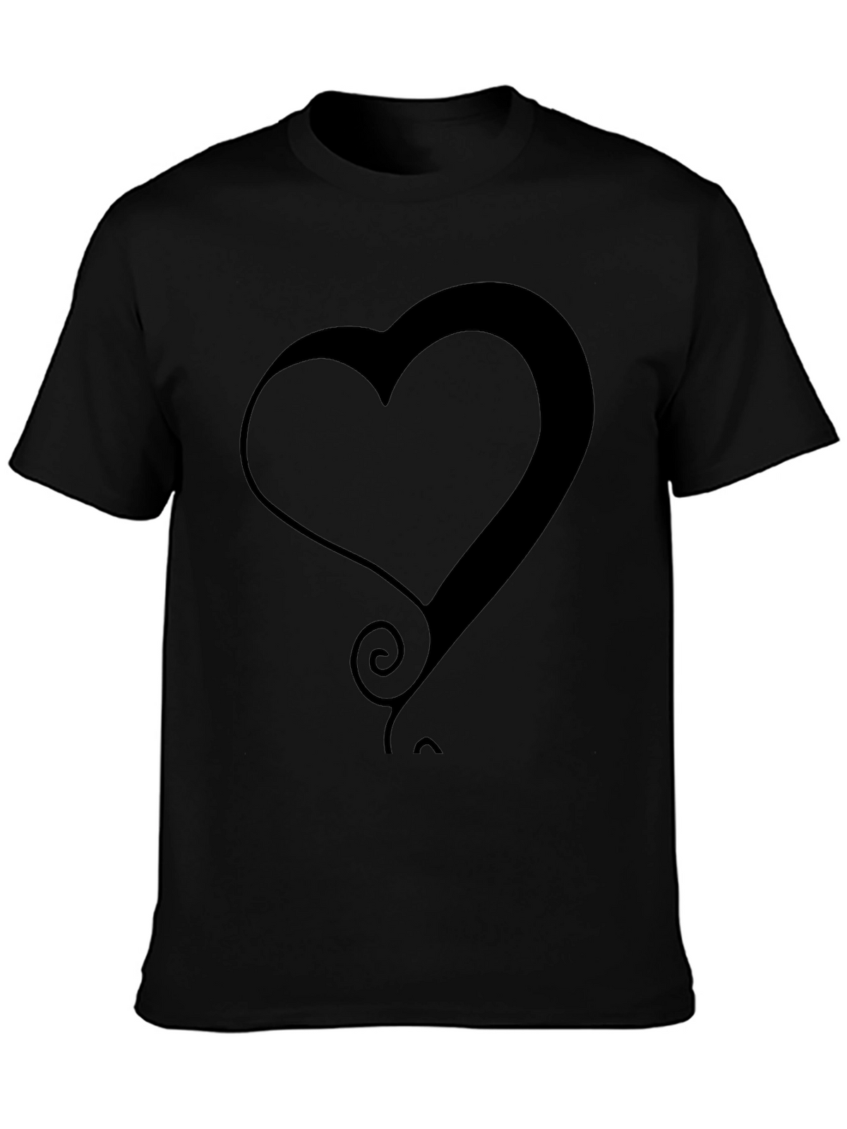 Modern Heart Graphic Tee - Stylish Black T-Shirt