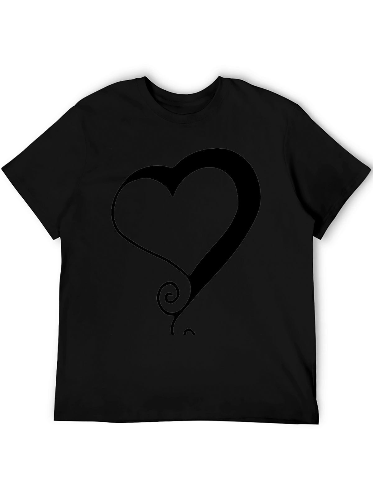 Modern Heart Graphic Tee - Stylish Black T-Shirt