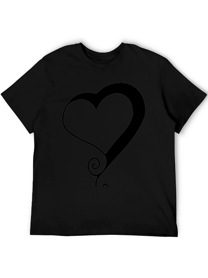 Modern Heart Graphic Tee - Stylish Black T-Shirt