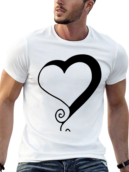 Modern Heart Graphic Tee - Stylish Black T-Shirt