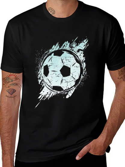 Soccer Ball Graphic T-Shirt - Black