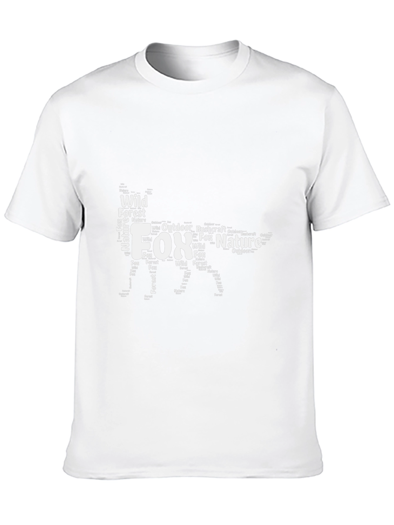 Fox Nature Word Art Graphic Black T-Shirt