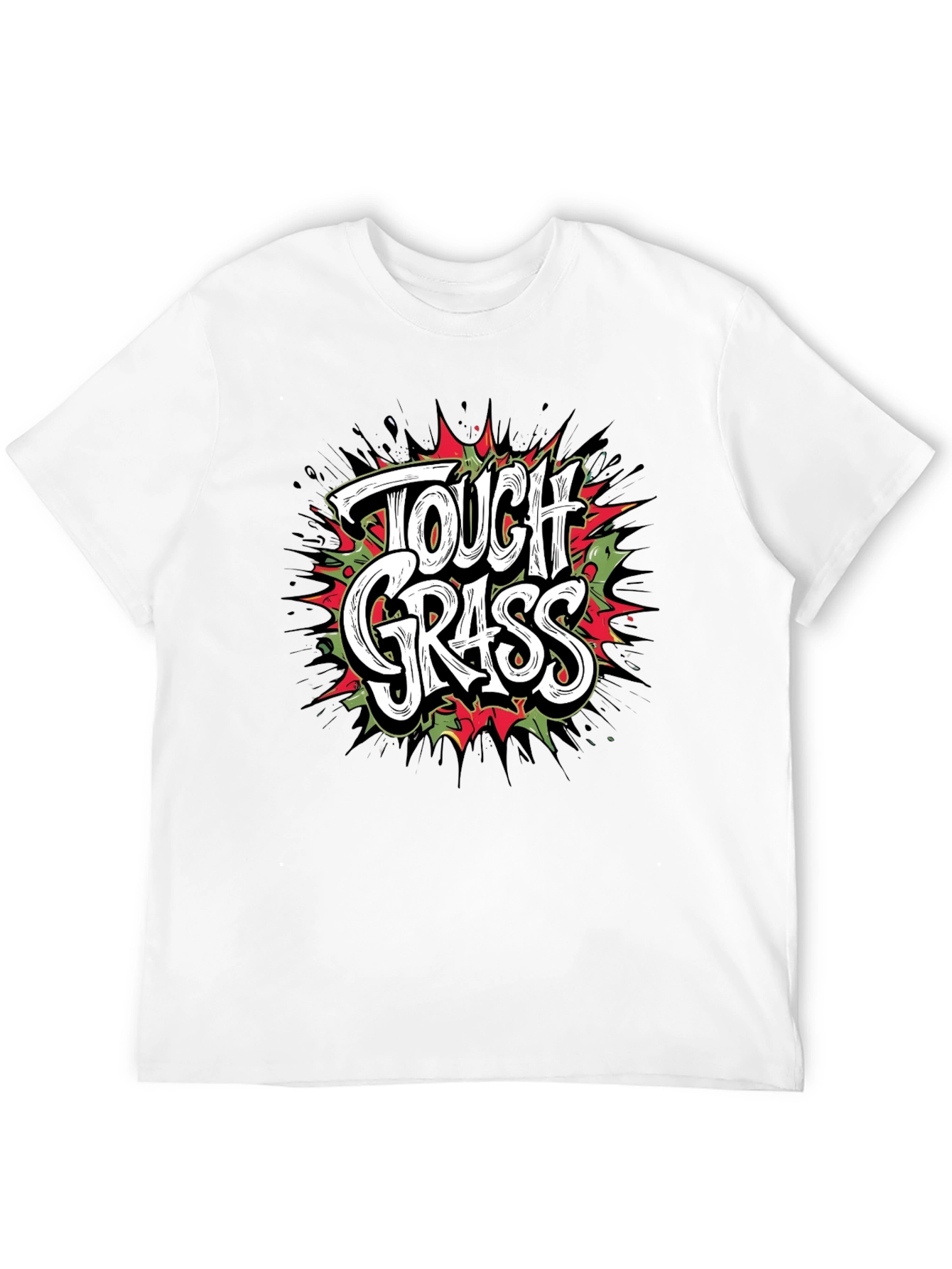 Tough Grass Graphic T-Shirt - Black Crew Neck Tee