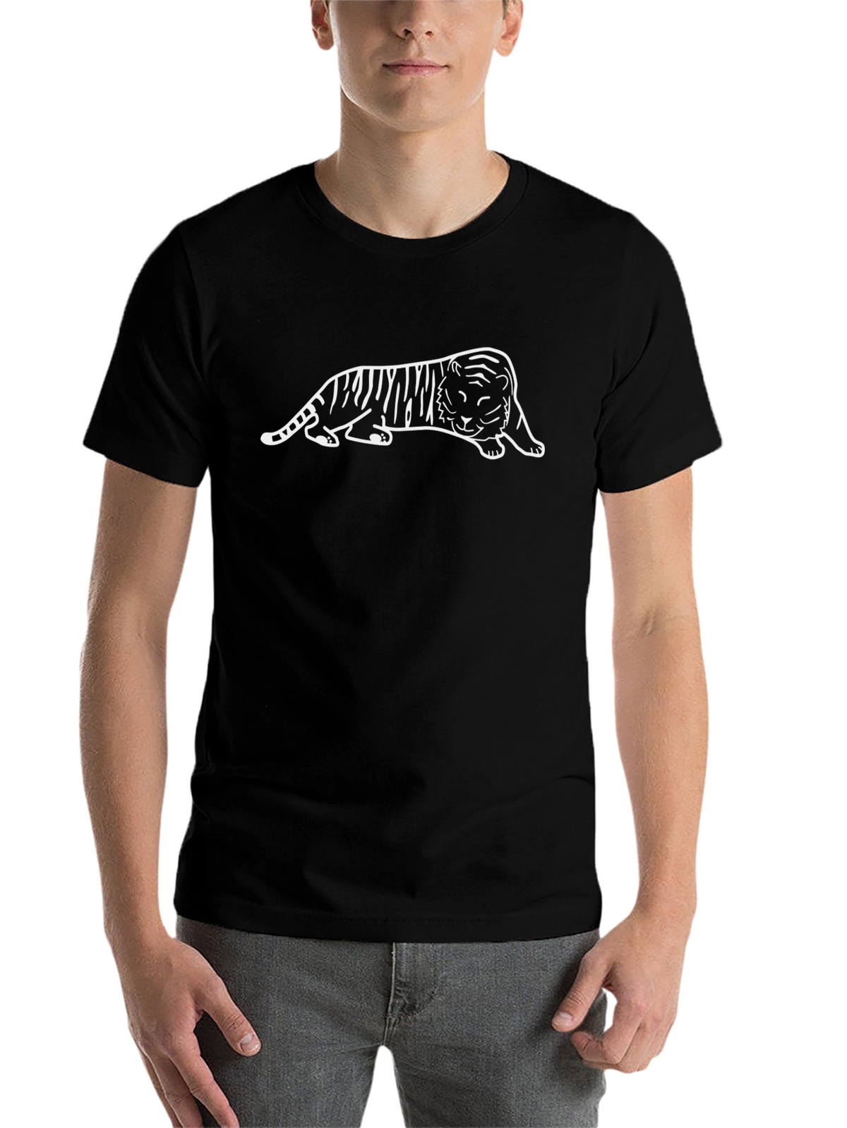 Cool Tiger Graphic Black T-Shirt
