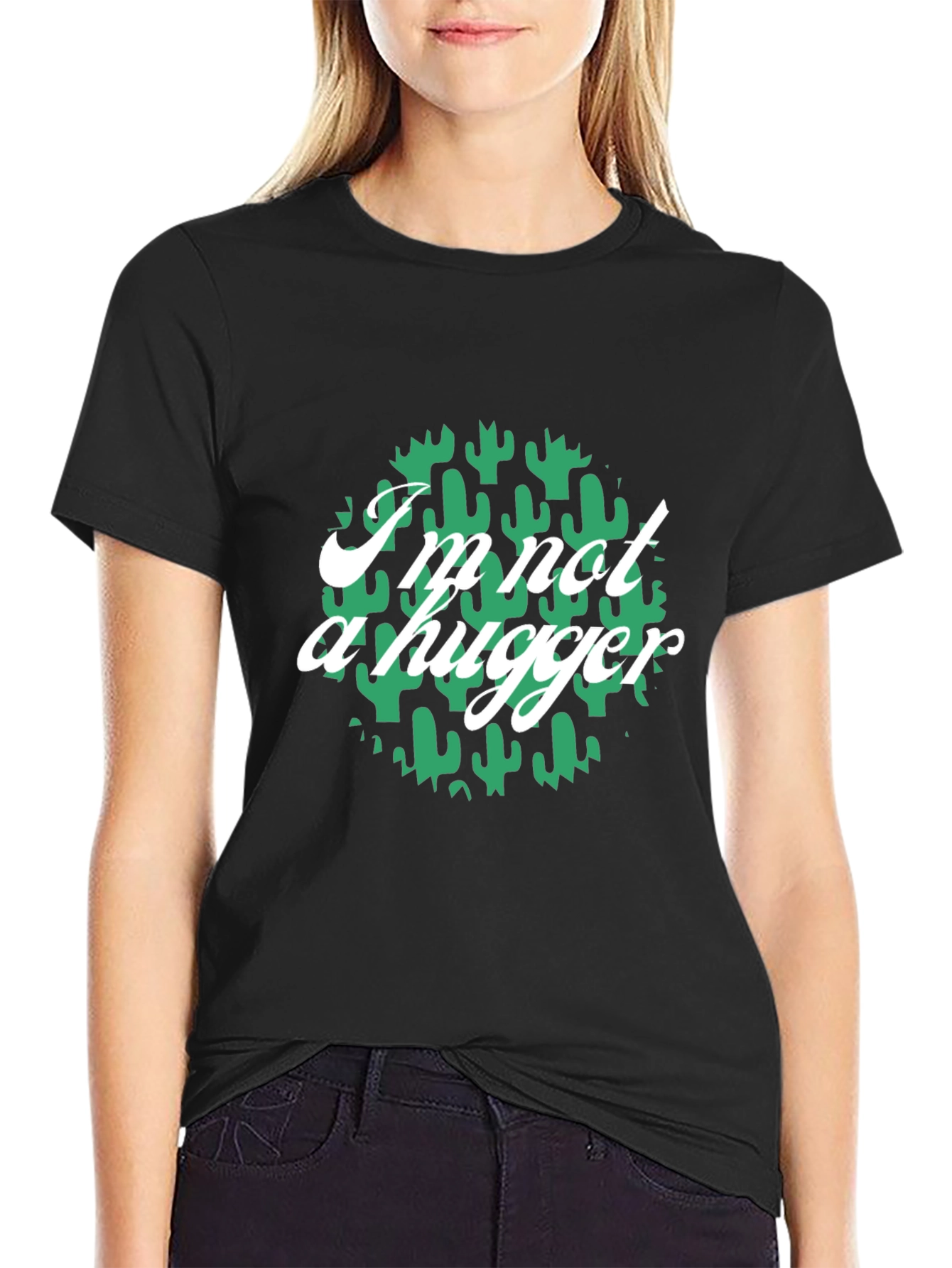 Im Not A Hugger Cactus Graphic T-Shirt