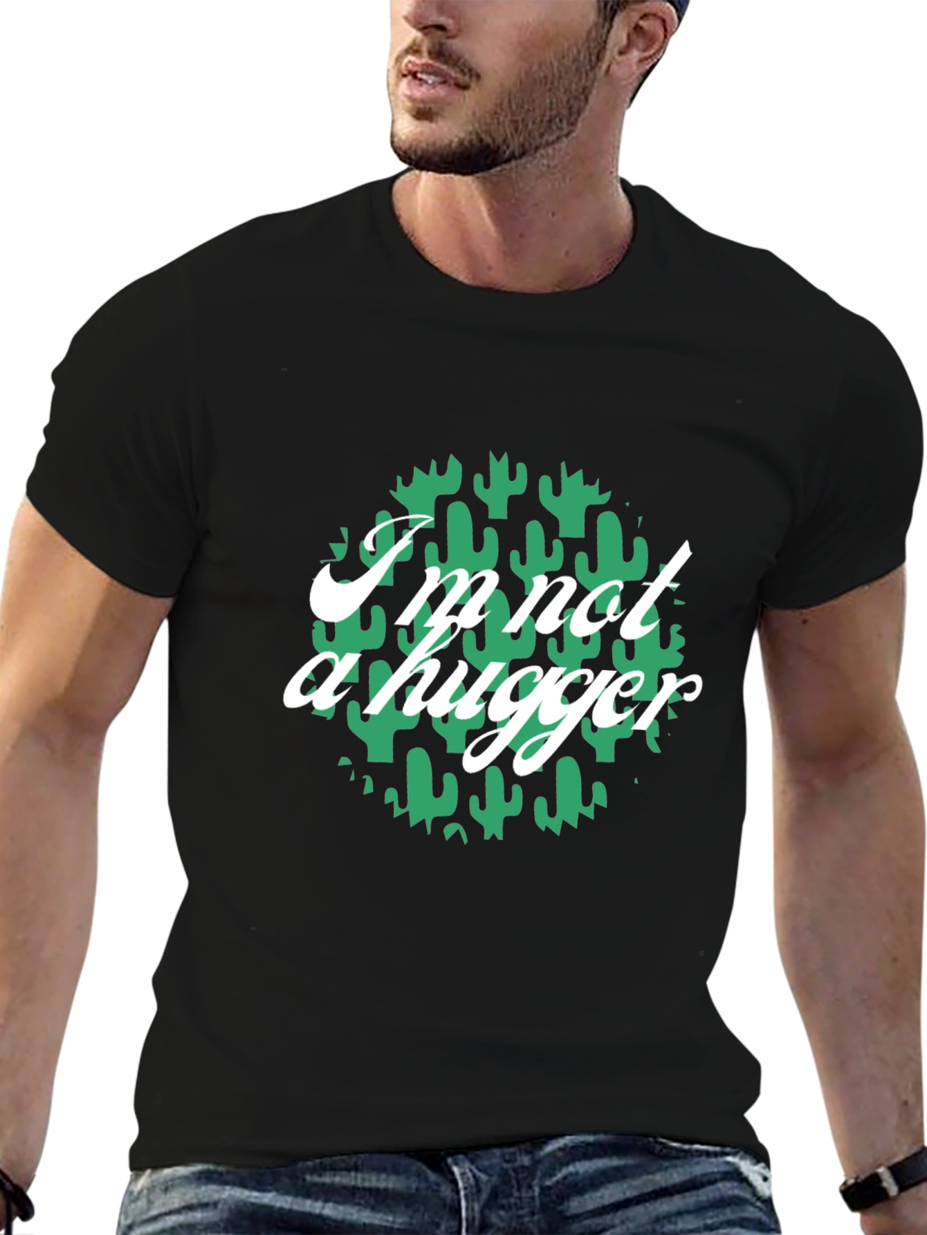 Im Not A Hugger Cactus Graphic T-Shirt