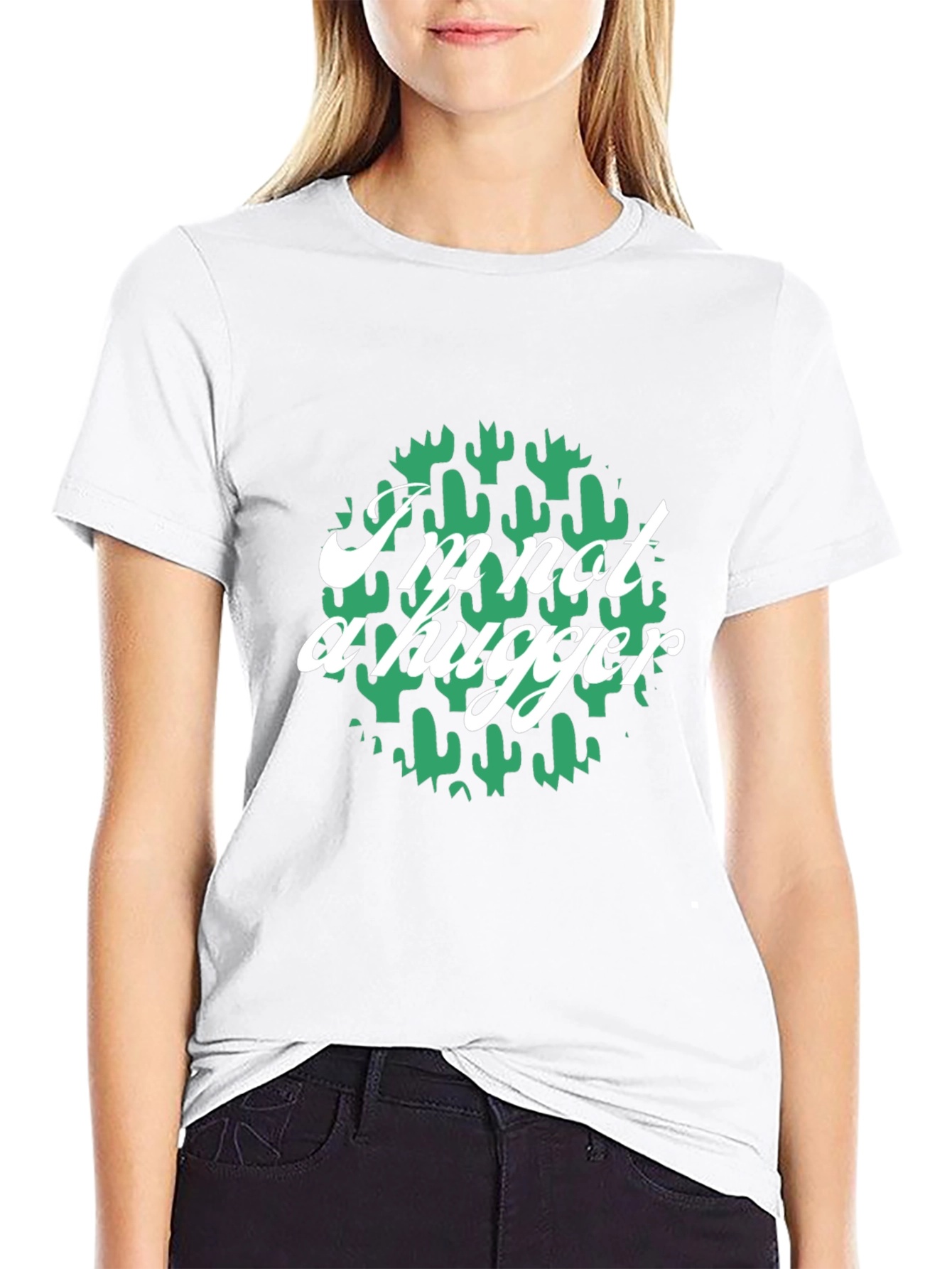 Im Not A Hugger Cactus Graphic T-Shirt