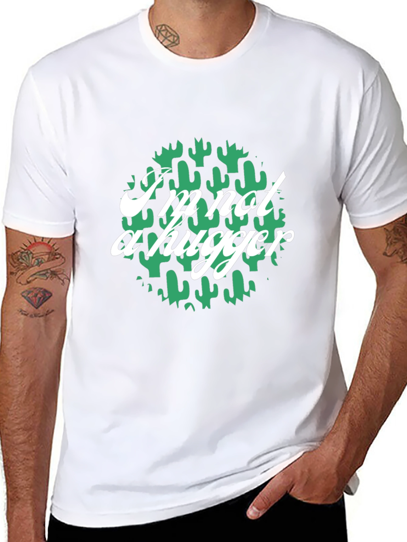 Im Not A Hugger Cactus Graphic T-Shirt