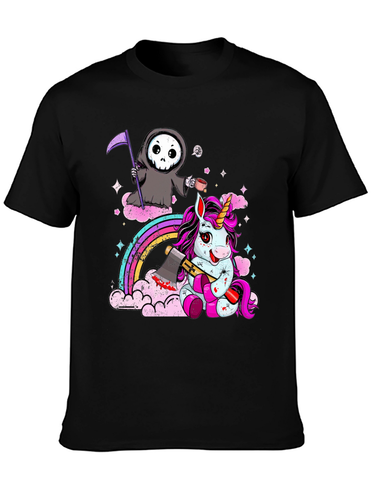 Grim Reaper & Unicorn Graphic Tee