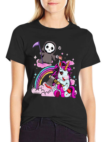 Grim Reaper & Unicorn Graphic Tee