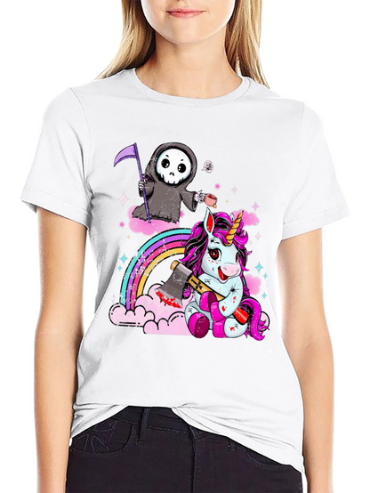Grim Reaper & Unicorn Graphic Tee