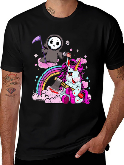 Grim Reaper & Unicorn Graphic Tee