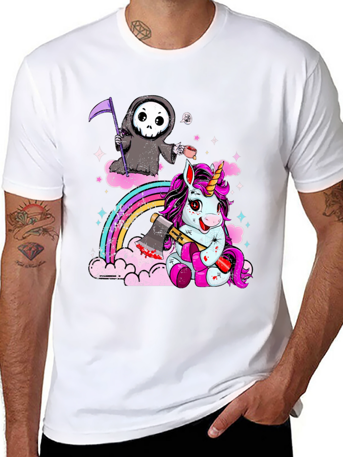 Grim Reaper & Unicorn Graphic Tee