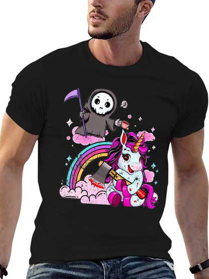 Grim Reaper & Unicorn Graphic Tee