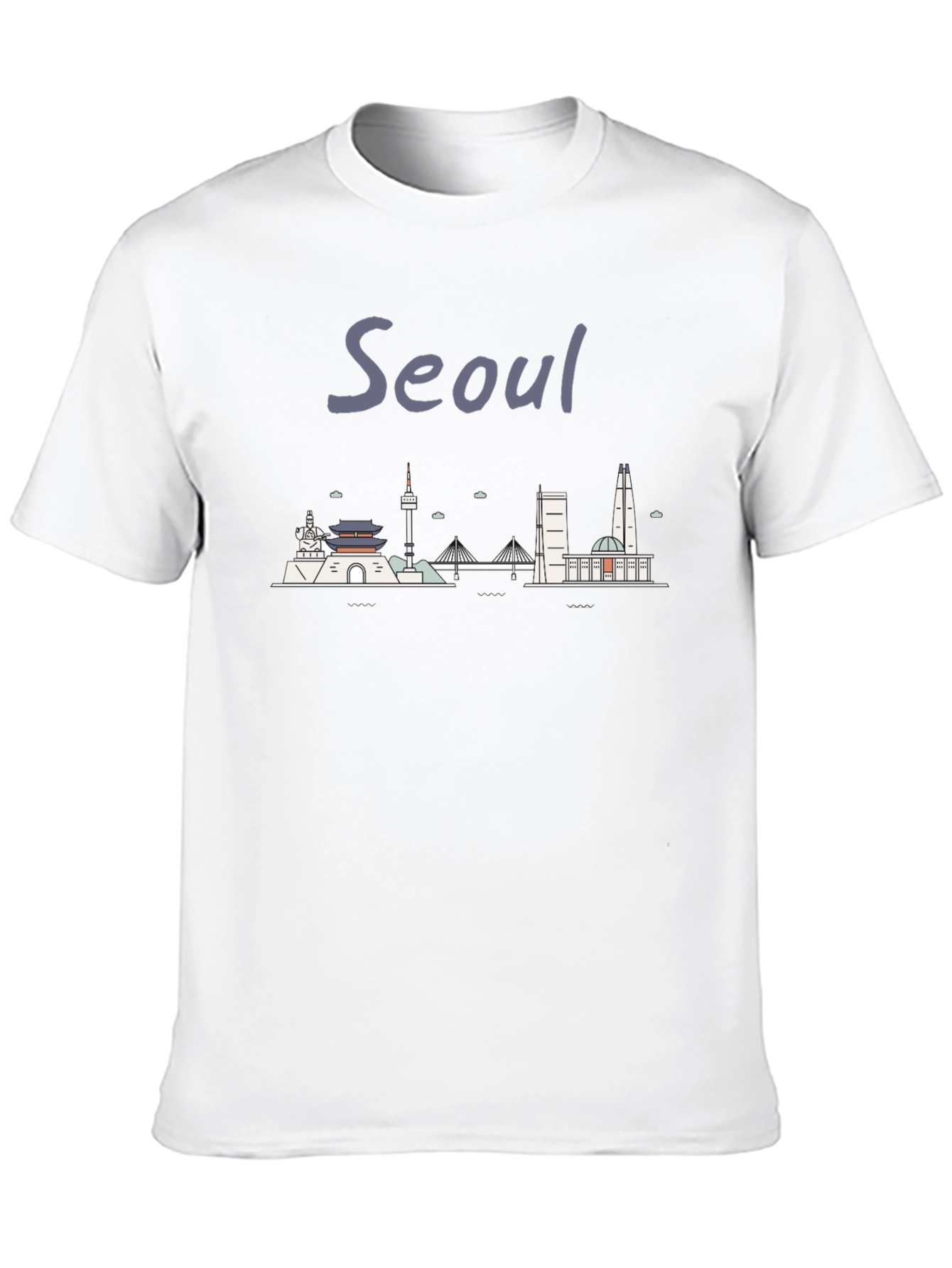 Seoul Skyline Black T-Shirt - Cityscape Tee
