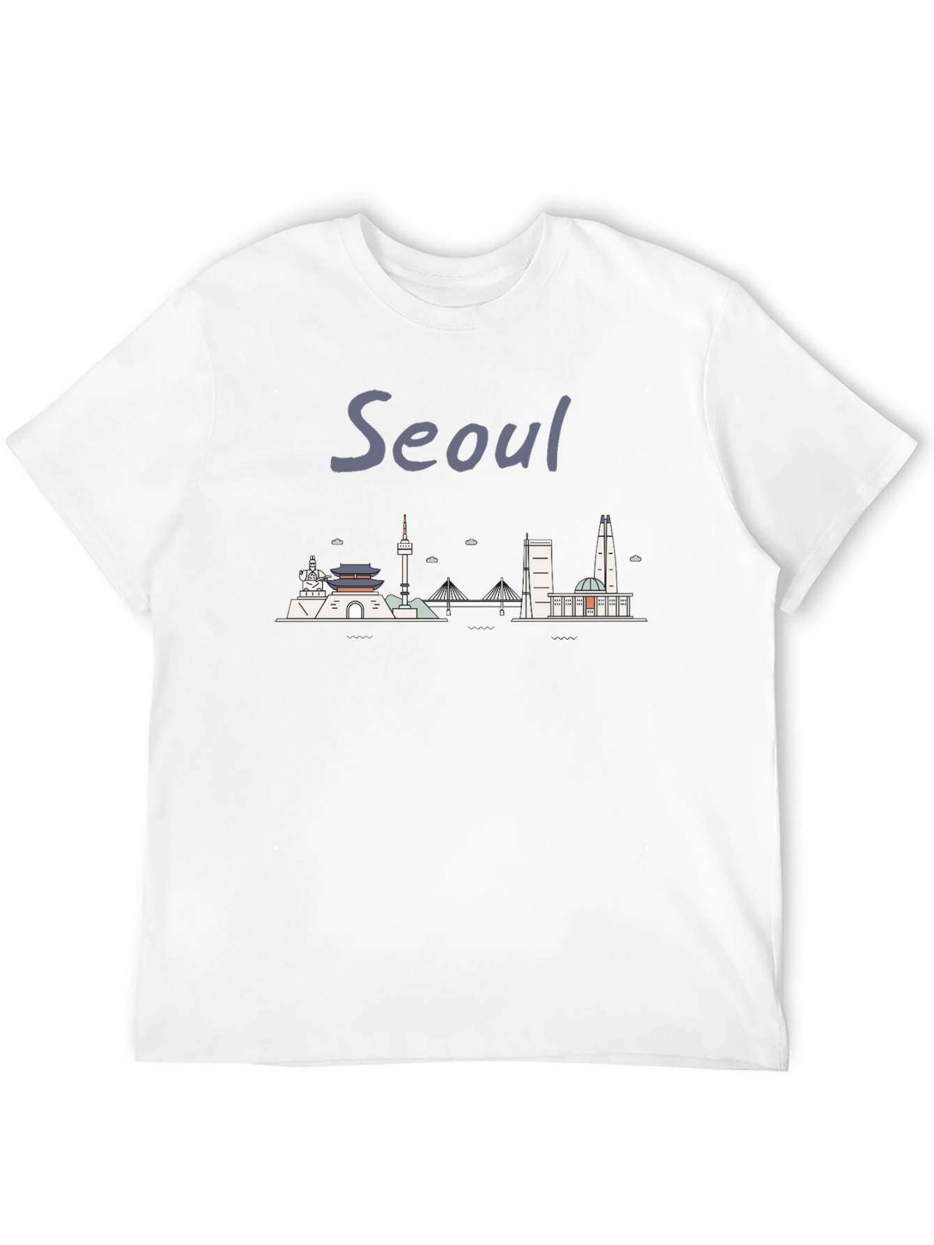 Seoul Skyline Black T-Shirt - Cityscape Tee