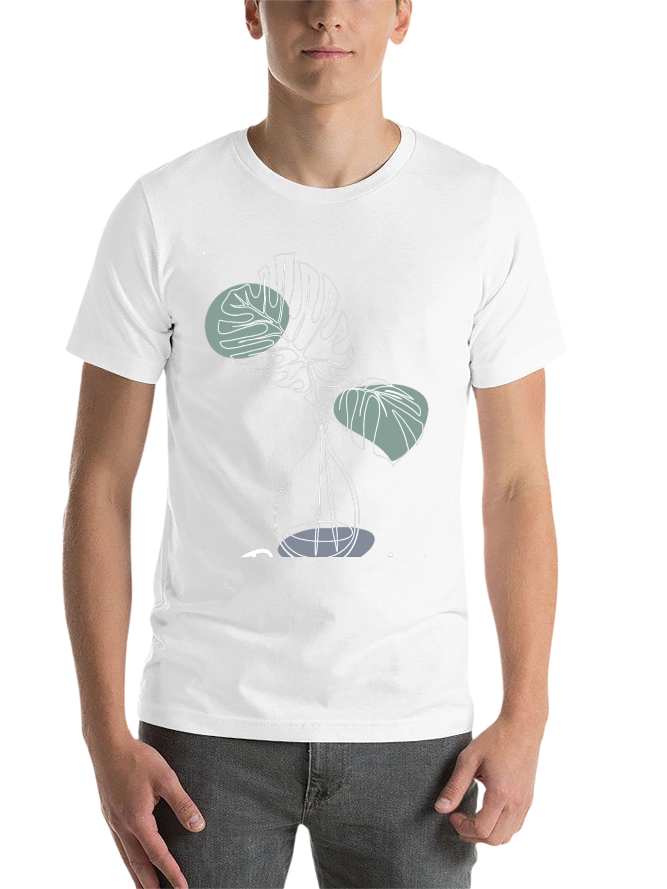 Modern Monstera Plant Graphic T-Shirt