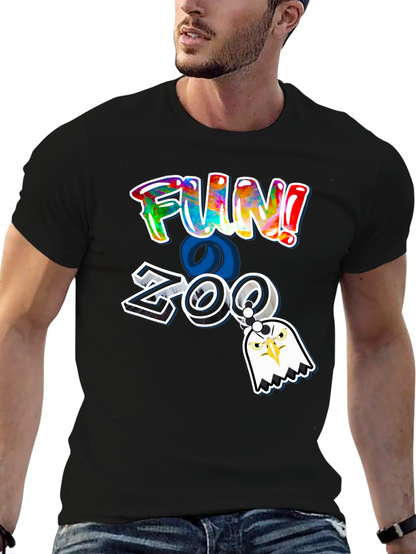 Fun at the Zoo Black T-Shirt with Eagle Charm