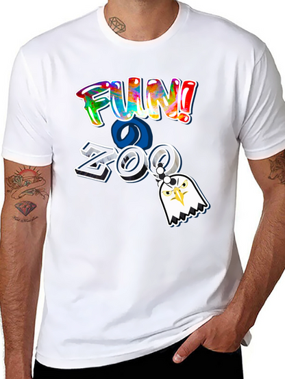 Fun at the Zoo Black T-Shirt with Eagle Charm