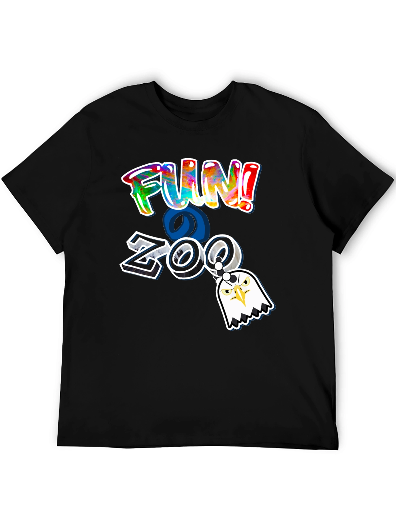 Fun at the Zoo Black T-Shirt with Eagle Charm