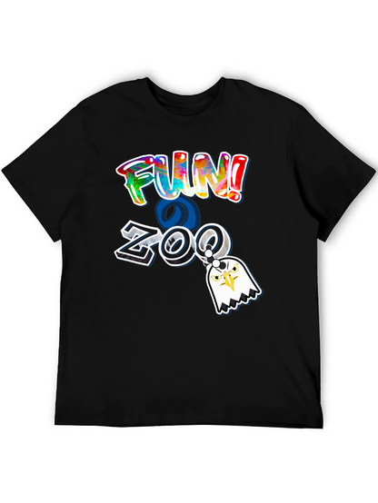 Fun at the Zoo Black T-Shirt with Eagle Charm
