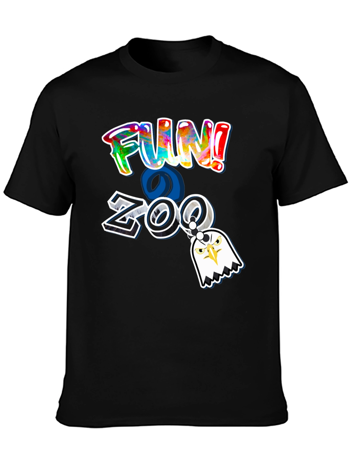 Fun at the Zoo Black T-Shirt with Eagle Charm