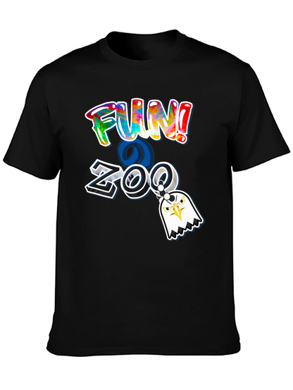 Fun at the Zoo Black T-Shirt with Eagle Charm