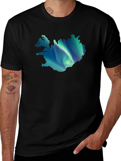 Iceland Aurora Graphic Tee - Mens Black T-Shirt