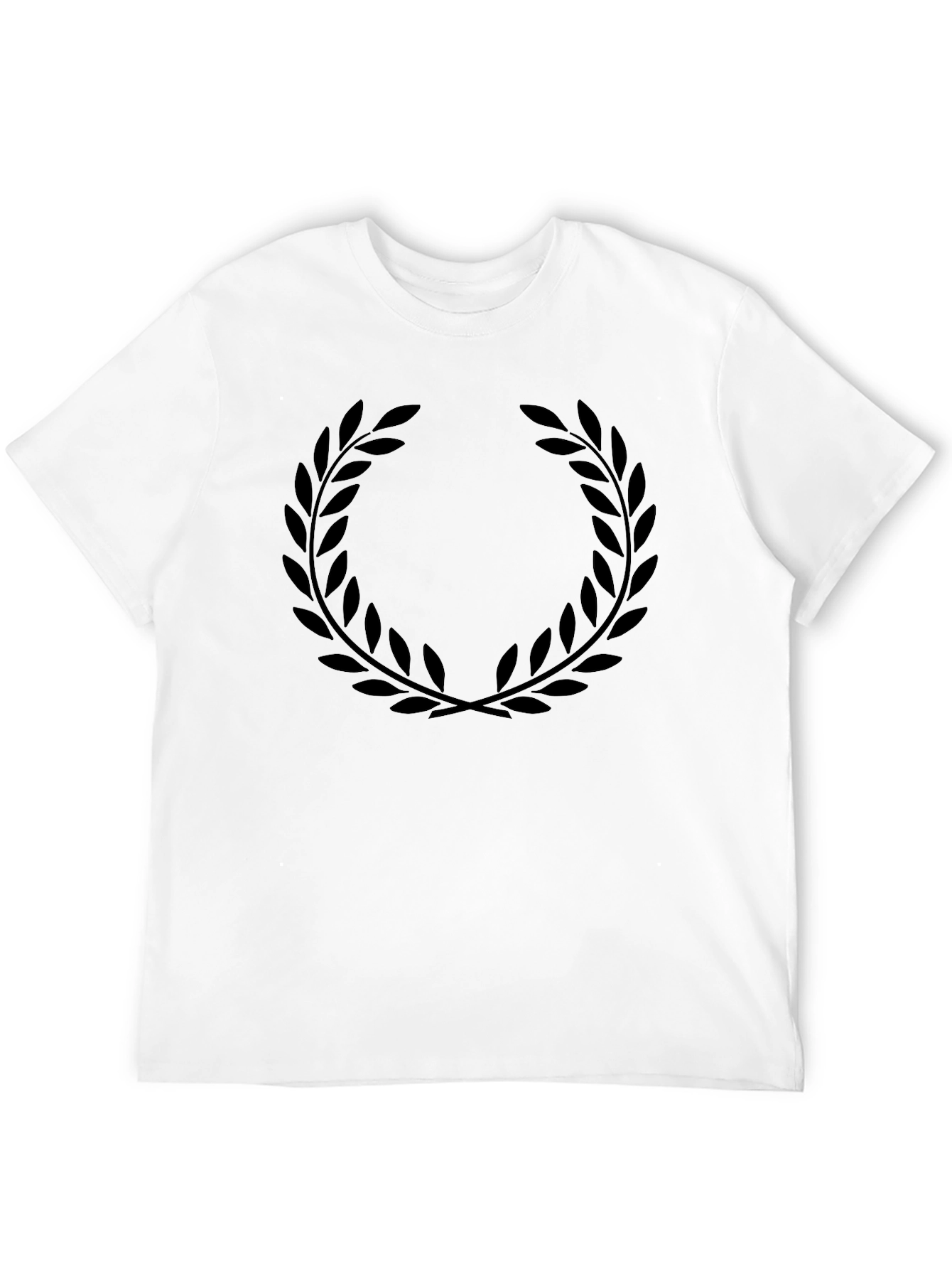 Mens Black Laurel Wreath Graphic T-Shirt