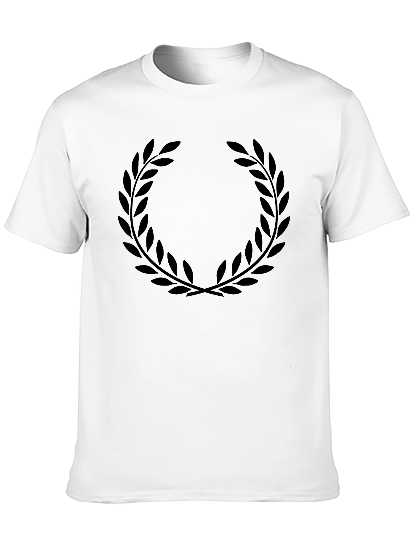Mens Black Laurel Wreath Graphic T-Shirt