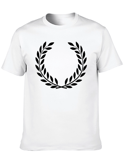 Mens Black Laurel Wreath Graphic T-Shirt