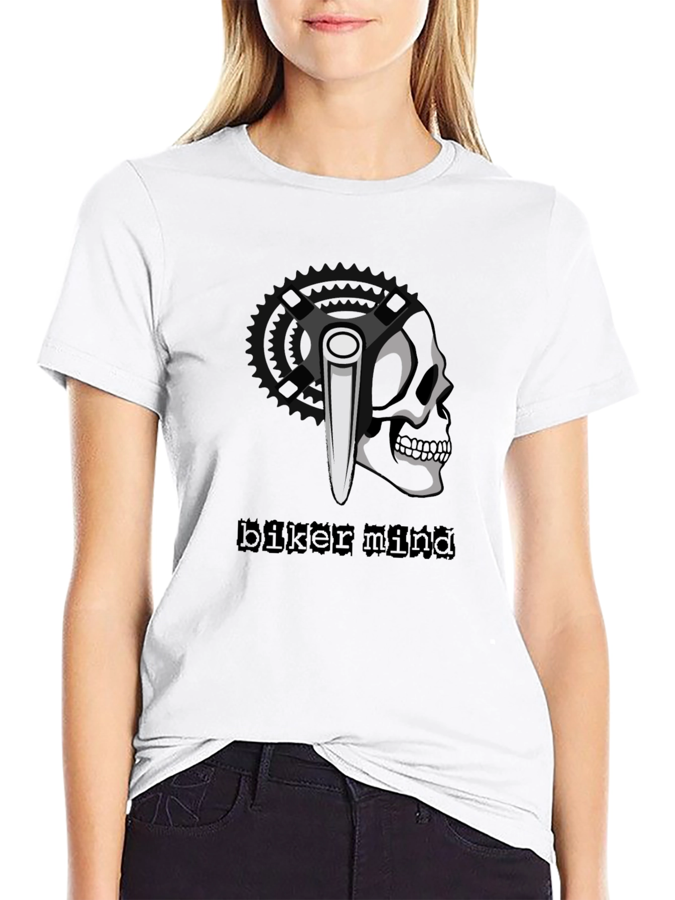 Biker Mind T-Shirt - Skull & Crossbones Graphic Tee