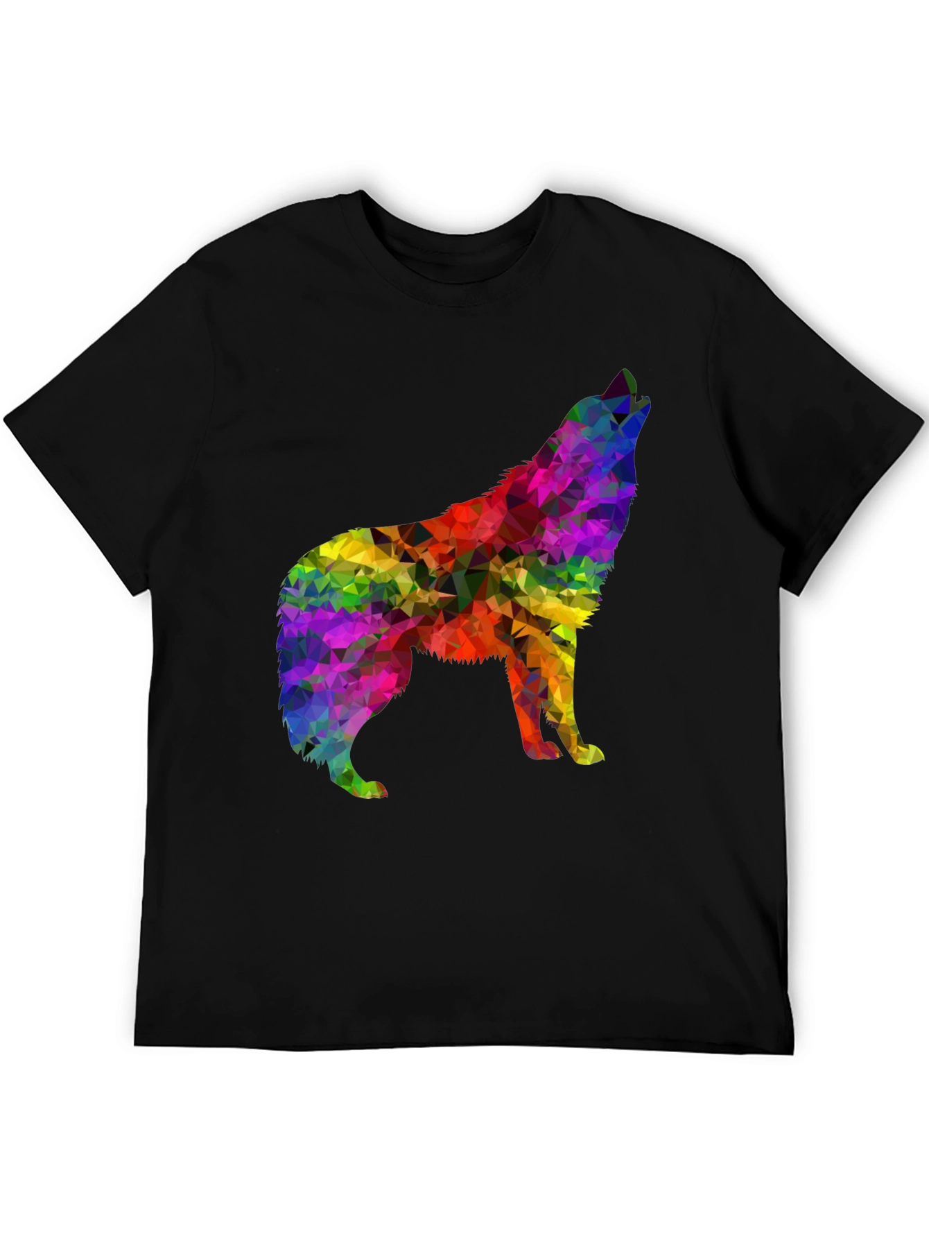 Rainbow Wolf Graphic Tee - Stylish Mens Shirt