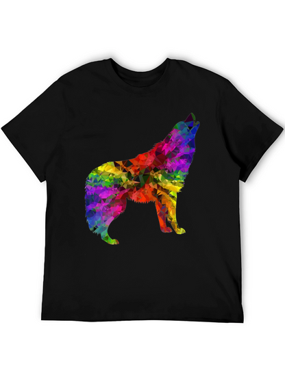 Rainbow Wolf Graphic Tee - Stylish Mens Shirt