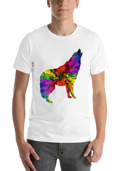 Rainbow Wolf Graphic Tee - Stylish Mens Shirt