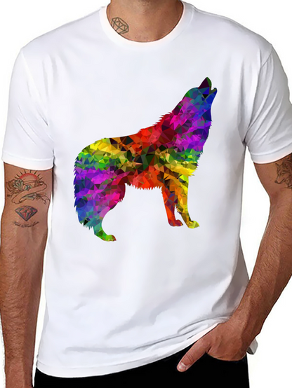 Rainbow Wolf Graphic Tee - Stylish Mens Shirt