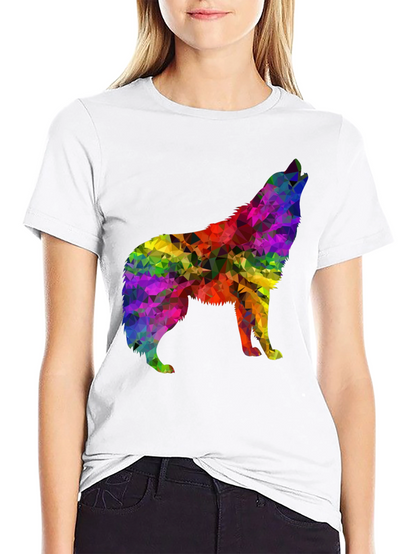 Rainbow Wolf Graphic Tee - Stylish Mens Shirt