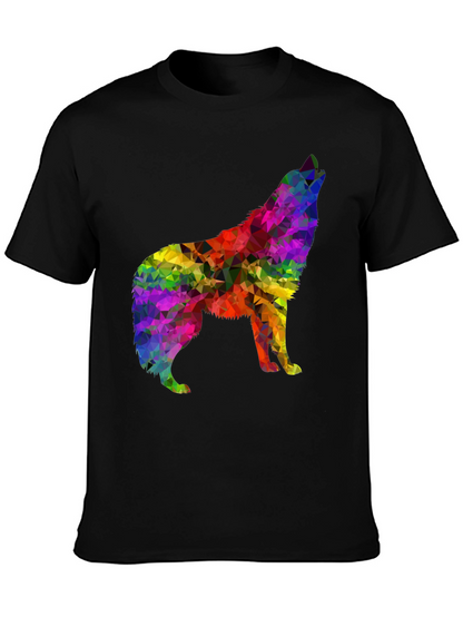 Rainbow Wolf Graphic Tee - Stylish Mens Shirt