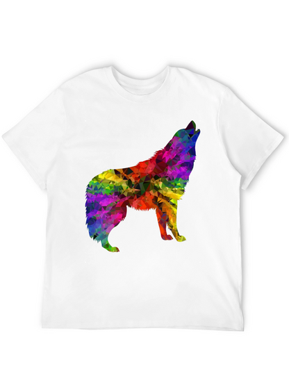 Rainbow Wolf Graphic Tee - Stylish Mens Shirt