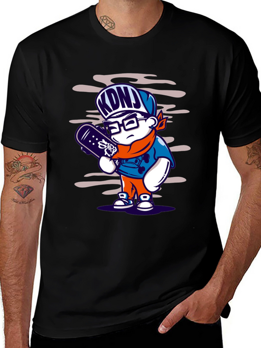 Cartoon Skater Graphic T-Shirt