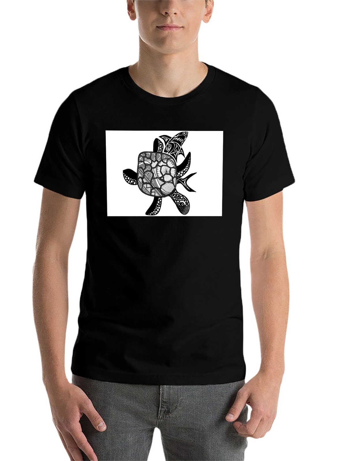 Sea Turtle Graphic T-Shirt - Black
