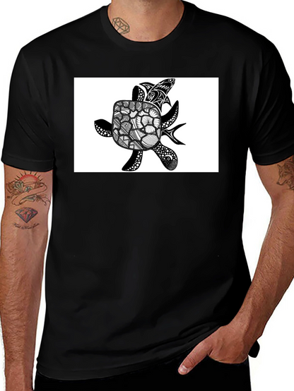 Sea Turtle Graphic T-Shirt - Black