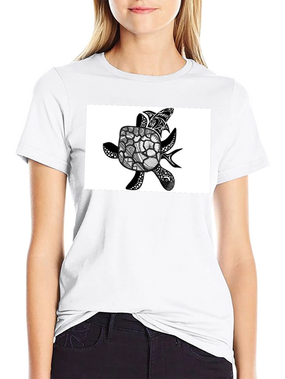 Sea Turtle Graphic T-Shirt - Black
