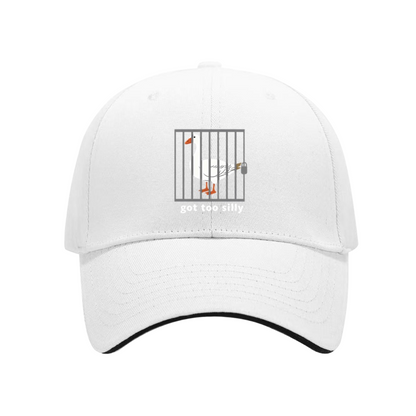 Got Too Silly Funny Goose Cage Graphic Navy Sandwich Baseball Cap