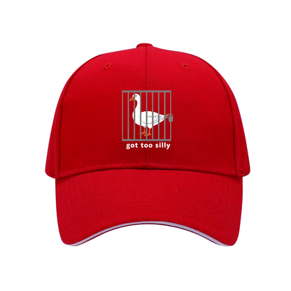 Got Too Silly Funny Goose Cage Graphic Navy Sandwich Baseball Cap