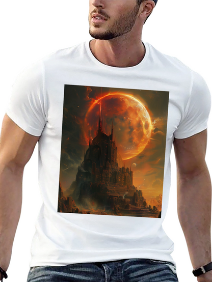 Fantasy Castle Graphic T-Shirt - Mens Black Tee