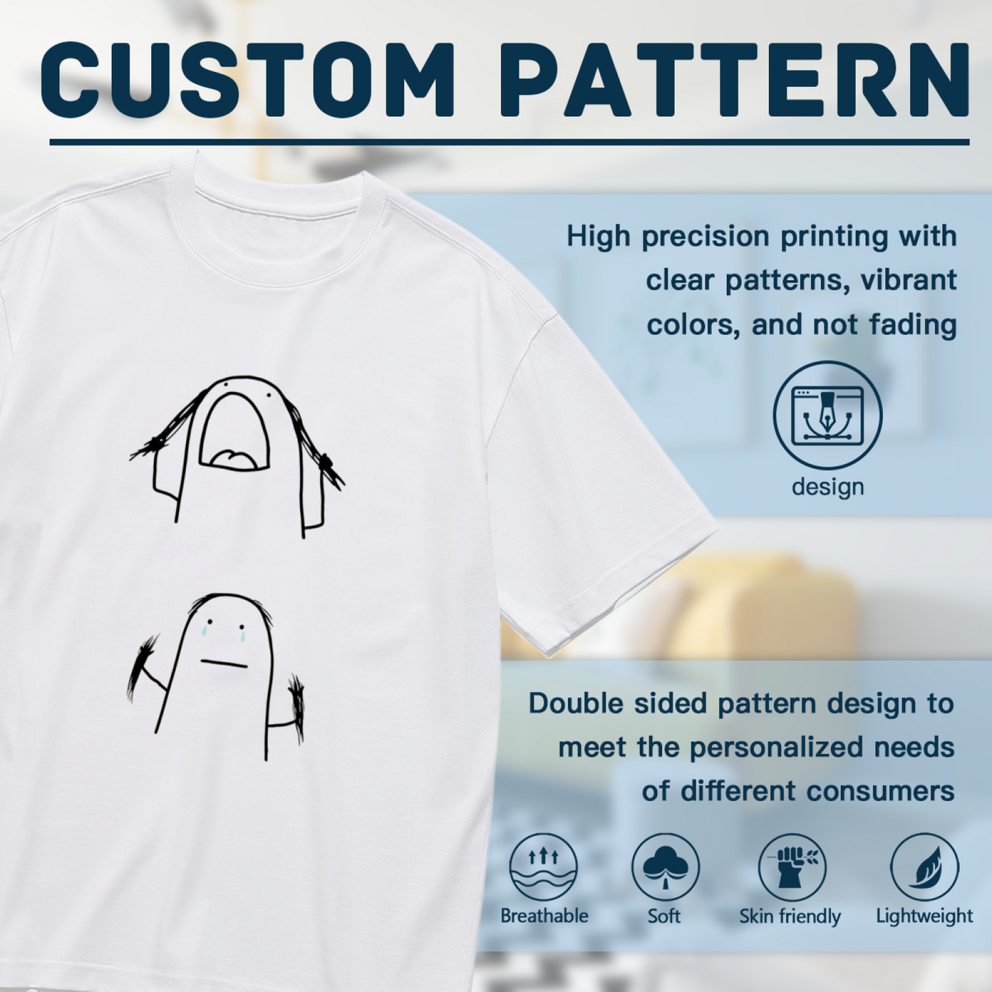 Funny Anxiety Meme Stick Figure Plus Size Women Tee