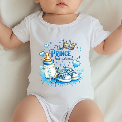 The Prince Has Arrived Baby Boy Announcement Bodysuit