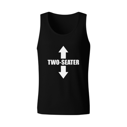 Two-Seater Funny Double Arrow Meme Graphic Tank Top For Guys