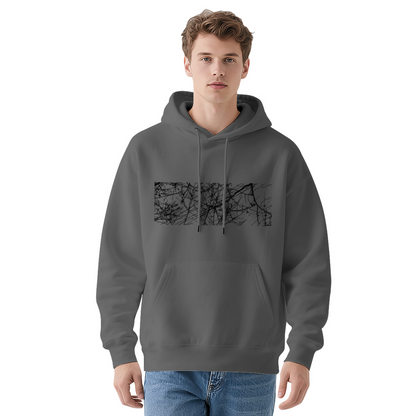 Minimal Dead Branch Art White Hoodie, Relaxed Comfort All-match Hoodie